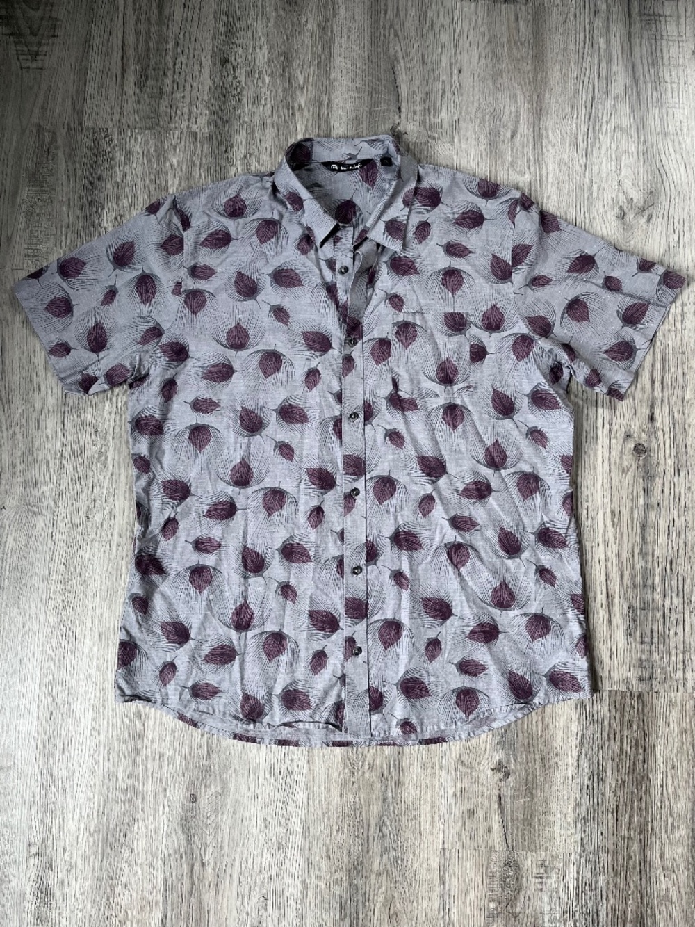 Travis Mathew Peacock Feathers Button-Up Short Sleeve Hawaiian Shirt XXL